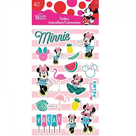 Disney Classic Minnie Mouse Tropical 4-Sheet Variety Sticker Set 846335
